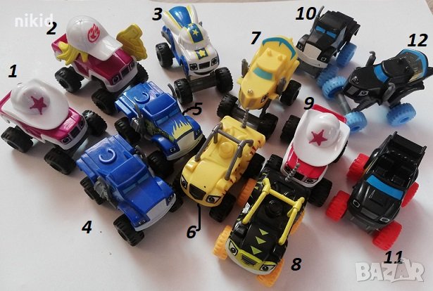  Blaze Monster Machines Машините на Пламъчко колички пластмасова фигурка играчка игра и украса торта, снимка 2 - Фигурки - 25153556