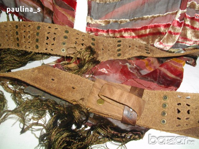 Невeроятен декориран колан за дънки"Маrk" by M J leather / естествена кожа , снимка 2 - Колани - 14567413