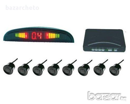 Парктроник с 8 сензора, светлинен дисплей и звукова сигнализация за кола,камион,бус,каравана