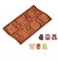 6 животни силиконов молд форма за направа на близалки на клечка декор торта фондан шоколад, снимка 1 - Форми - 25244311