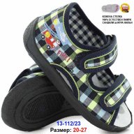 Детски текстилни обувки RenBut синьо каре №21, снимка 1 - Детски сандали и чехли - 18185043