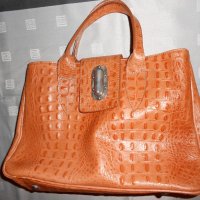 Кафява  кожена чанта genuine leather Made in Italy, снимка 5 - Чанти - 20925504