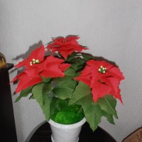 Коледна звезда, снимка 10 - Изкуствени цветя - 23726685