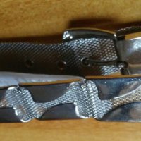 Стилен сребрист колан с метална плетена нишка, снимка 4 - Колани - 20903952