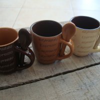комплект 3 чашки с лъжички от Испания, снимка 2 - Чаши - 22462301