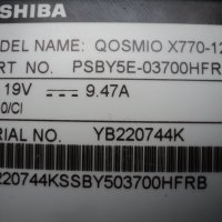 Лаптоп Toshiba QOSMIO X770-127, снимка 5 - Лаптопи за дома - 24892145