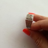 Сребърен мъжки пръстен  с бели  циркони - сребро проба 925, снимка 6 - Пръстени - 18222812