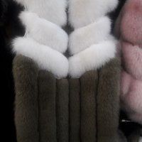Дамски елек от лисица бяло и кафяво, снимка 1 - Елеци - 20245271