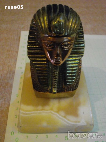 Глава на фараон от бронз, снимка 1