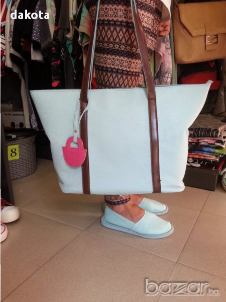 РАЗПРОДАЖБА Чанта в бледосиньо-сиво, снимка 1