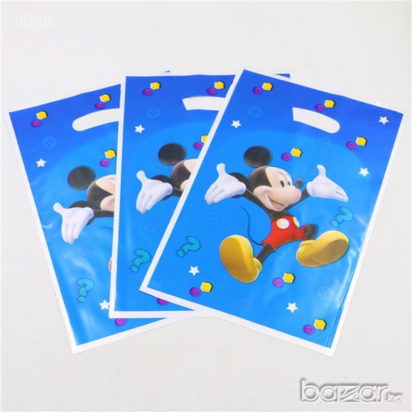Мики Маус син фон 10 бр торбички за лакомства подарък рожден ден парти, снимка 1