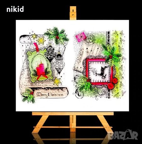 Коледна картичка Писмо силиконов гумен печат декор украса за бисквитки фондан и Scrapbooking, снимка 1