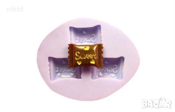 sweet 3 Малки бонбона силиконов молд форма украса декор торта фондан шоколад, снимка 1 - Форми - 22451328