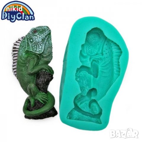 3D Хамелеон Игуана силиконов молд форма за декорация торта фондан шоколад гипс сапун