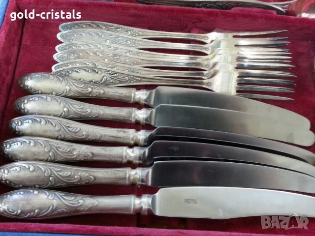 Старинни руски посребрени прибори за хранене, снимка 4 - Антикварни и старинни предмети - 22868985