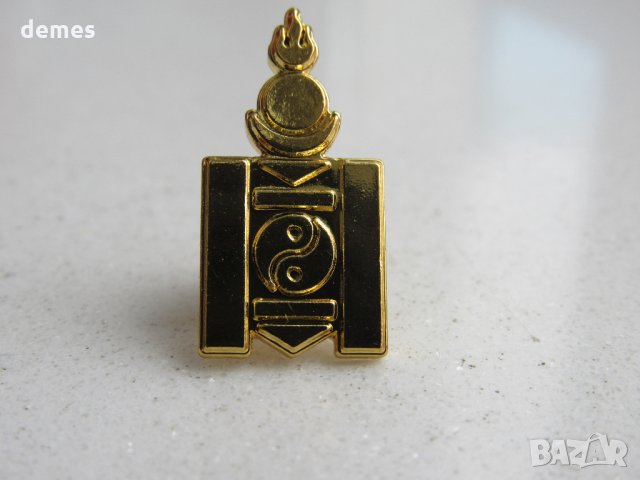 Значка Soyombo-национален будистки символ на Монголия-малка, снимка 2 - Други ценни предмети - 24388057