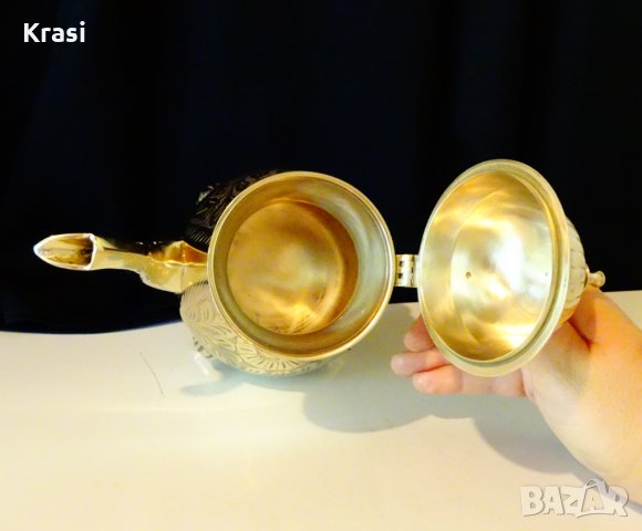 Великолепна бронзова кана 1 л.,орнаменти, снимка 6 - Антикварни и старинни предмети - 26152137