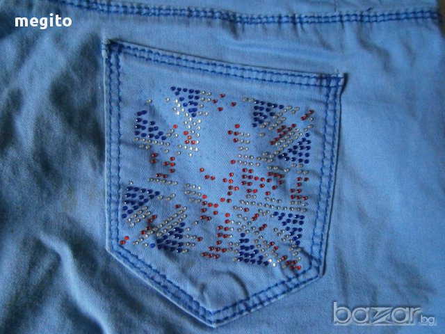 Къси дамски сини панталонки - размер М UK 10 / 38 EU , снимка 5 - Къси панталони и бермуди - 16637604