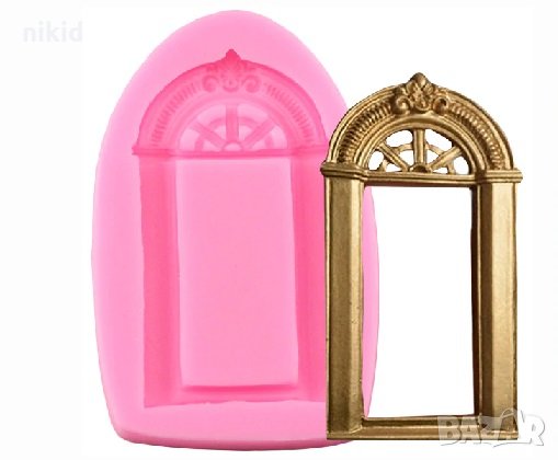 Заоблена рамка врата прозорец силиконов молд форма за украса торта с фондан шоколад гипс