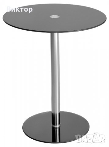 Маса- стъкло и метал 52 см. Черна