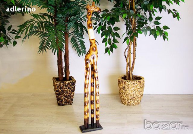  Дървени жирафи, дървен жираф, дървена фигура на жираф-100 см,африканска статуя , снимка 1