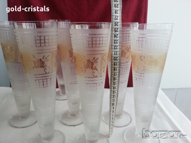 Ретро стъклени чаши вази , снимка 5 - Антикварни и старинни предмети - 20535443