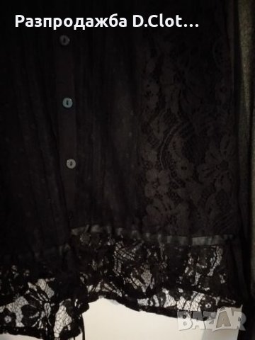 Дантелена черна риза, снимка 6 - Ризи - 11001288