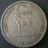 2 шилинга 1950, Южна Родезия, снимка 1 - Нумизматика и бонистика - 21154619