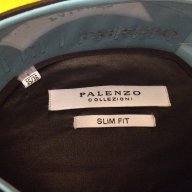 Нова риза Palenzo slim fit S - луксозна черна лъскава тюркоаз, снимка 4 - Ризи - 18030766