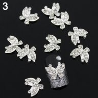 пеперуда с камъни диамант камъчета бижу за нокти декорация украса за маникюр, снимка 1 - Продукти за маникюр - 16698872
