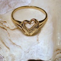 златен пръстен -сърце- 1.61 грама/ размер 53.5, снимка 3 - Пръстени - 13713635