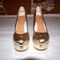 ROOTS! - 100% Оригинални страхотни дамски обувки на ток от Норвегия / Златисти / Блестящи / Луксозни, снимка 7 - Дамски обувки на ток - 17279016