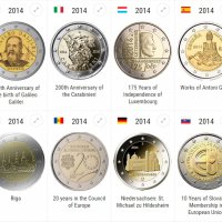 2 Евро монети (възпоменателни) емитирани 2014г, снимка 1 - Нумизматика и бонистика - 16249994