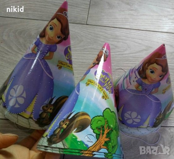 София Първа картонена Малка парти шапки шапка рожден ден, снимка 1