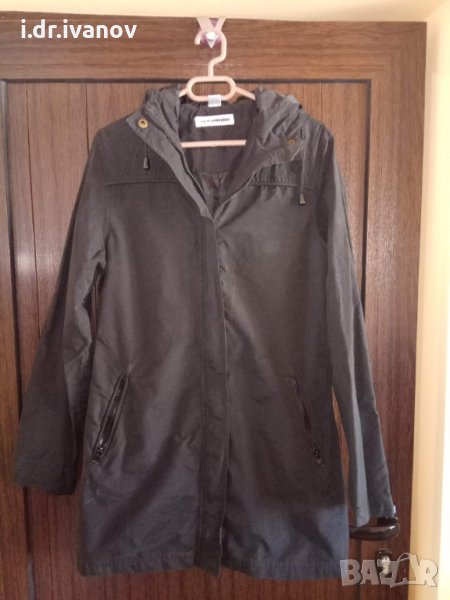 черно дълго тънко яке с качулка, снимка 1