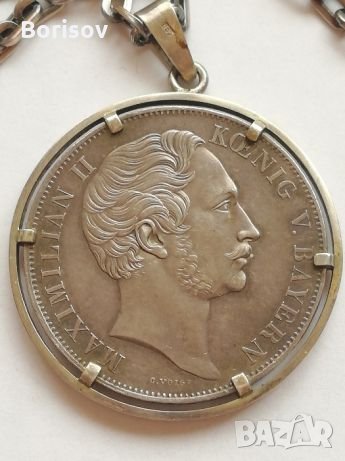 Сребърен медальон Patrona Bavaria 1855, снимка 1