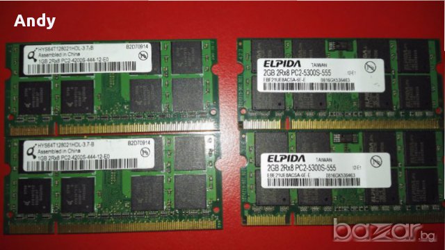 2GB DDR2 KIT - 2x1GB 666/800mhz pc 5400/6400 за лаптоп, so-dimm, снимка 1 - RAM памет - 16509167