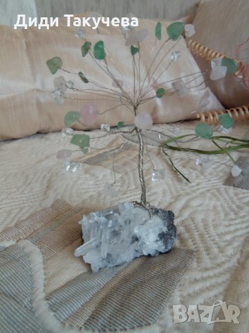 Кристални дръвчета изцяло от естествени камъни.Дървото на живота и любовта., снимка 8 - Декорация за дома - 19828944