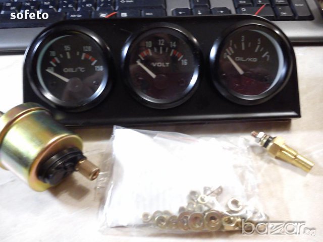 Измервателни уреди комплект тип VDO температура масло налягане масло волтметър, снимка 6 - Аксесоари и консумативи - 17082410