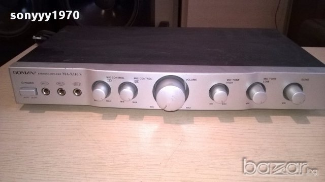 Boman ma-x116s stereo karaoke amplifier-внос швеицария, снимка 1 - Ресийвъри, усилватели, смесителни пултове - 13686682