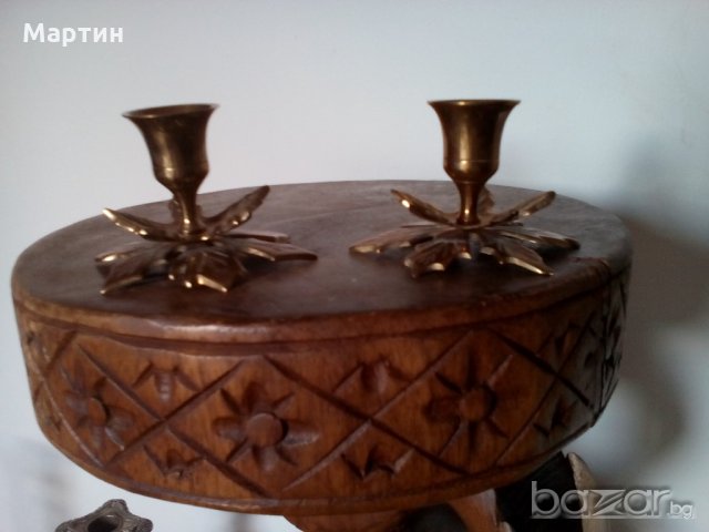 Масивни  бронзови  - Свещници - 2 бр. ( 778012) , снимка 2 - Други стоки за дома - 18316505