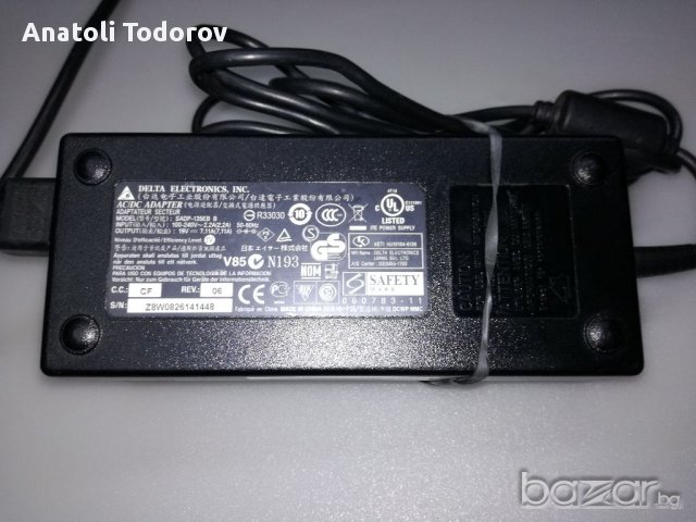 Зарядно Delta Electronics19v/7,11amp., снимка 4 - Други - 18265044