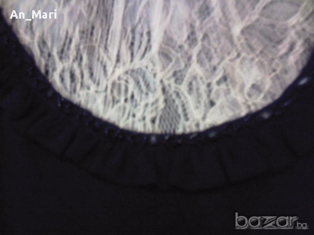 Дамска блузка-пуловерче, черно и бяло - дантела, перли! Намалена!, снимка 11 - Блузи с дълъг ръкав и пуловери - 12880669