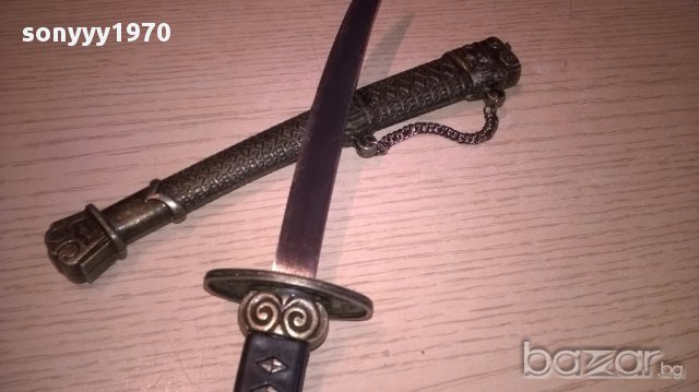 Метален меч с метална кания 24/5см-внос швеицария, снимка 3 - Антикварни и старинни предмети - 16093555