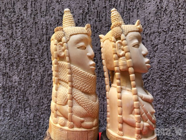 Слонова кост Цар и царица, снимка 9 - Антикварни и старинни предмети - 22889547