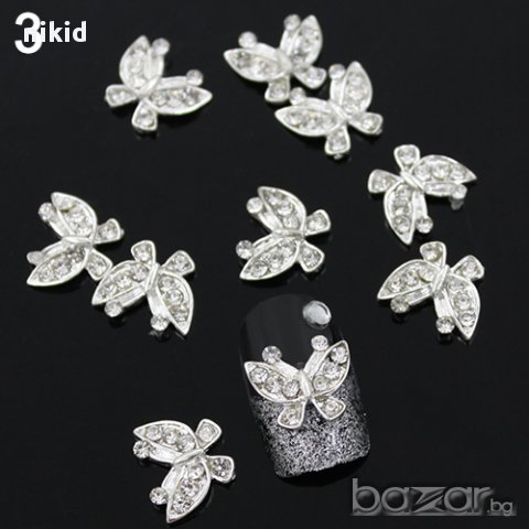 пеперуда с камъни диамант камъчета бижу за нокти декорация украса за маникюр