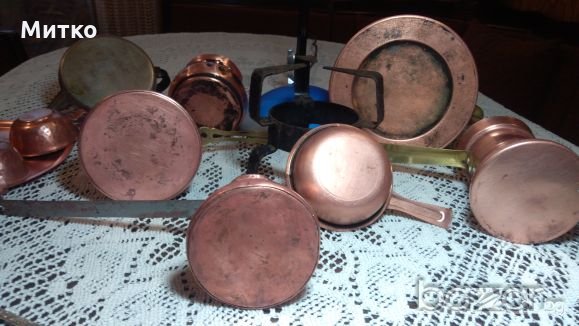 Стари медни съдове и сервиз турски 100 г., снимка 9 - Антикварни и старинни предмети - 20343338