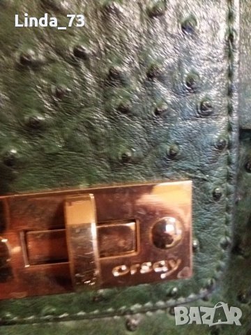 Дам.чанта-"Orsay"-/ест.щраусова кожа/-тъм.зелен. Закупена от Италия., снимка 3 - Чанти - 19775133