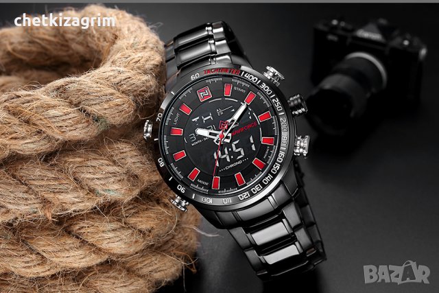 NAVIFORCE - масивен спортен, водоустойчив, електронен + числа часовник! 