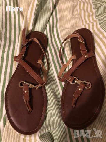 Tommy Hilfiger Дамски кафяви кожени сандали